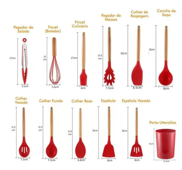 Kit Utensílios Silicone ChefElegance